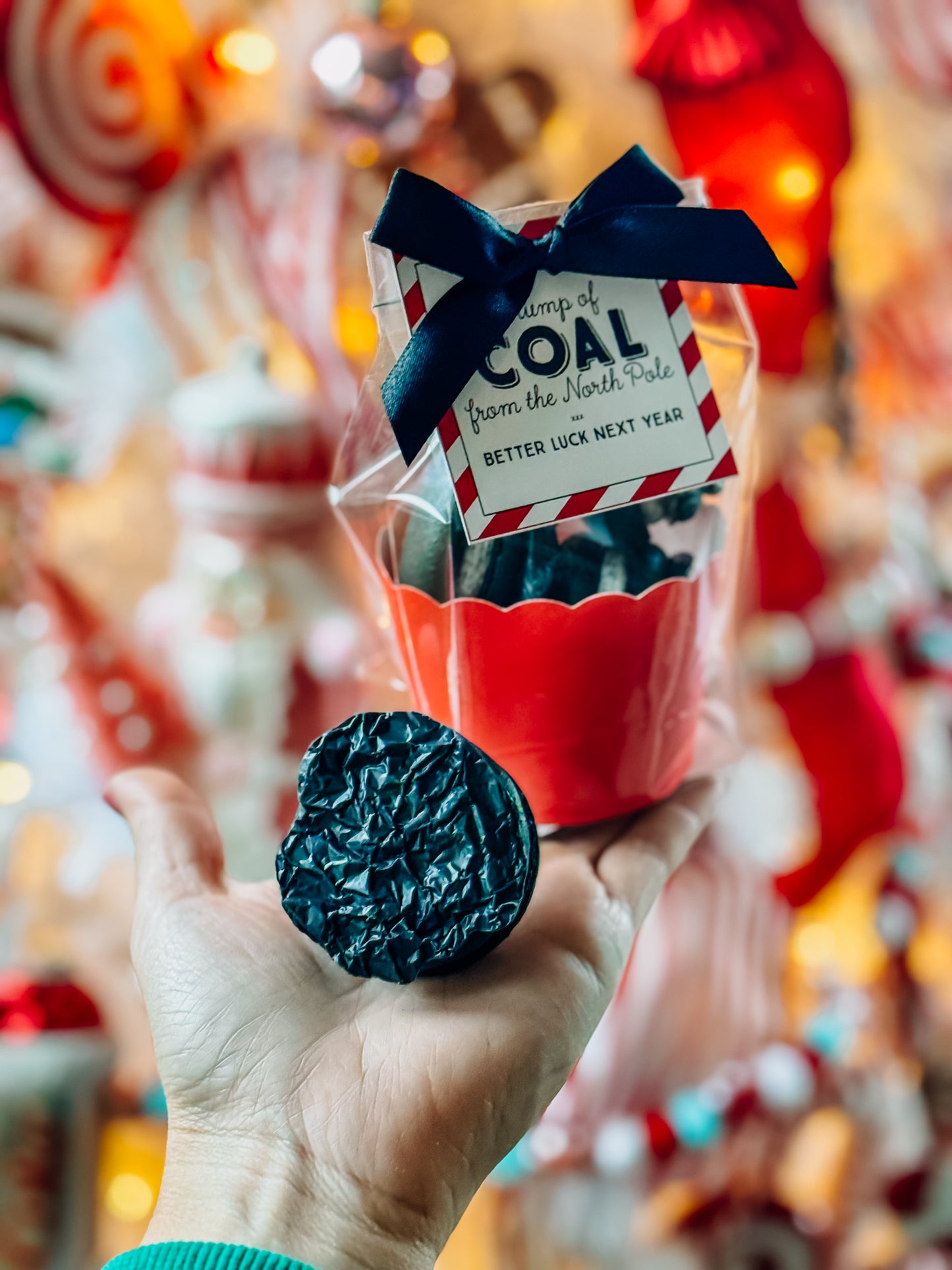Christmas Lump of Coal Macaron Cup of 3