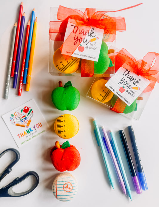 Teacher Appreciation 4-pack of Macarons